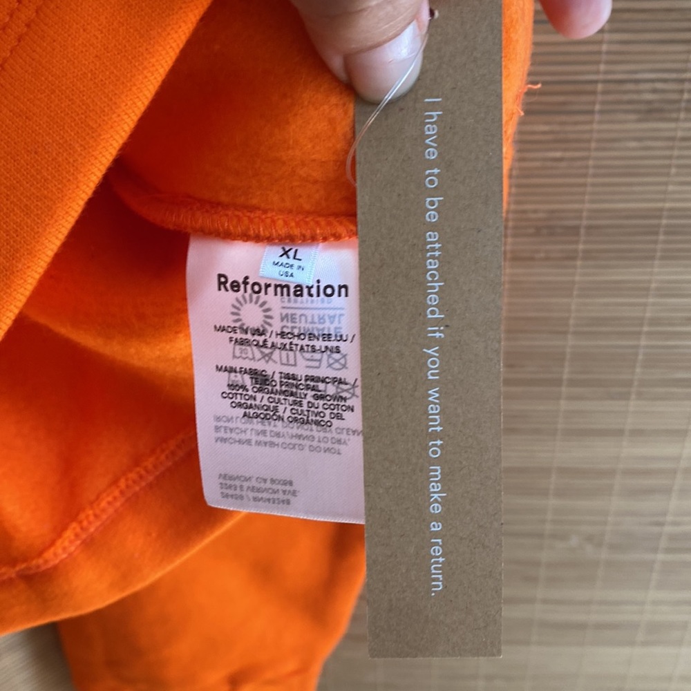 Reformation Orange Sweatshirt Cropped - Picture 7 of 10